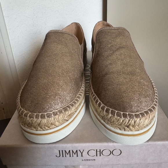 Jimmy Choo Dawn Platform Espadrille - Metallic Gold - Size 38.5 - NEW IN BOX - Picture 6 of 10